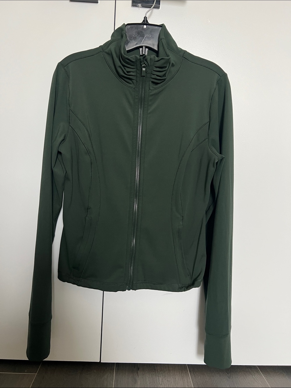 90 Degree By Reflex Dark Green Zip-Front Utility Jacket